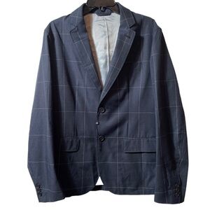 𝅺ARMANI exchange black blazer with thin lines to make plaid design